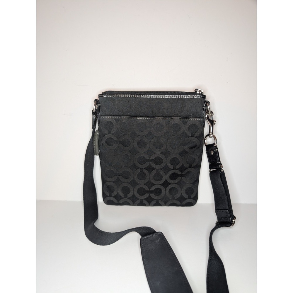 Coach Madison Op Art Black Horse And Carriage Logo Crossbody Bag Tag - Picture 5 of 11